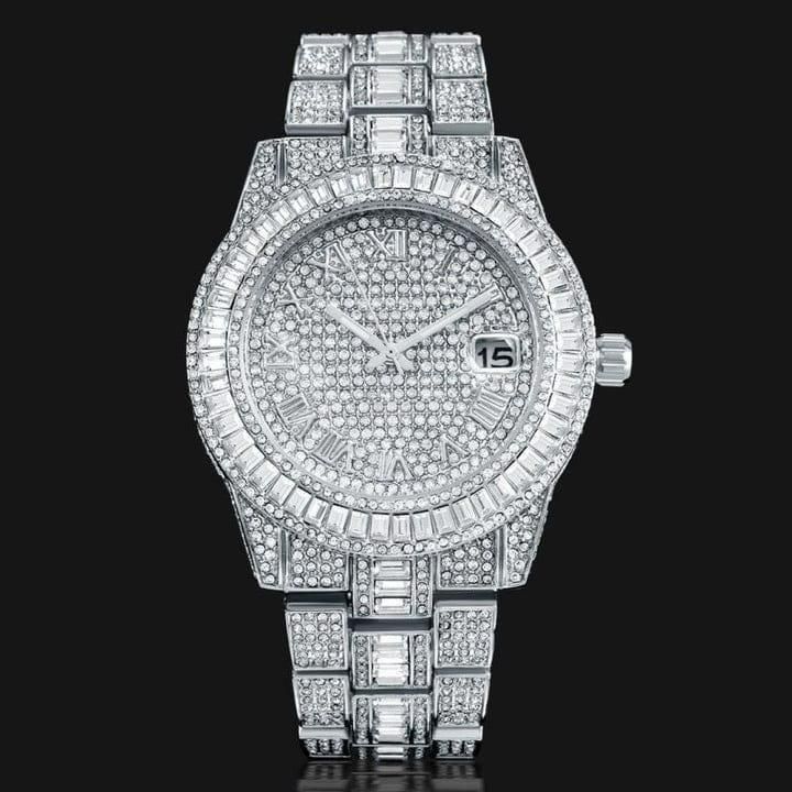Gold Diamond Wrist Watch For Boys & Men
