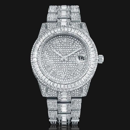 Gold Diamond Wrist Watch For Boys & Men