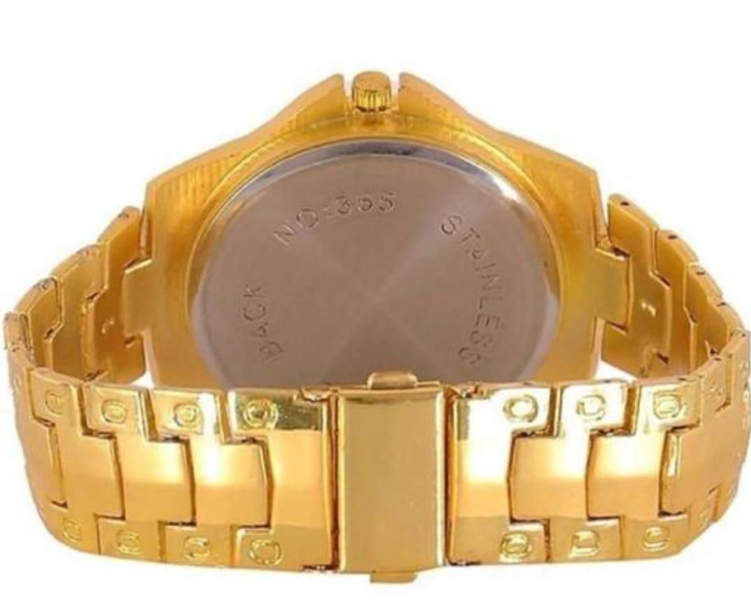 Gold Diamond Wrist Watch For Boys & Men